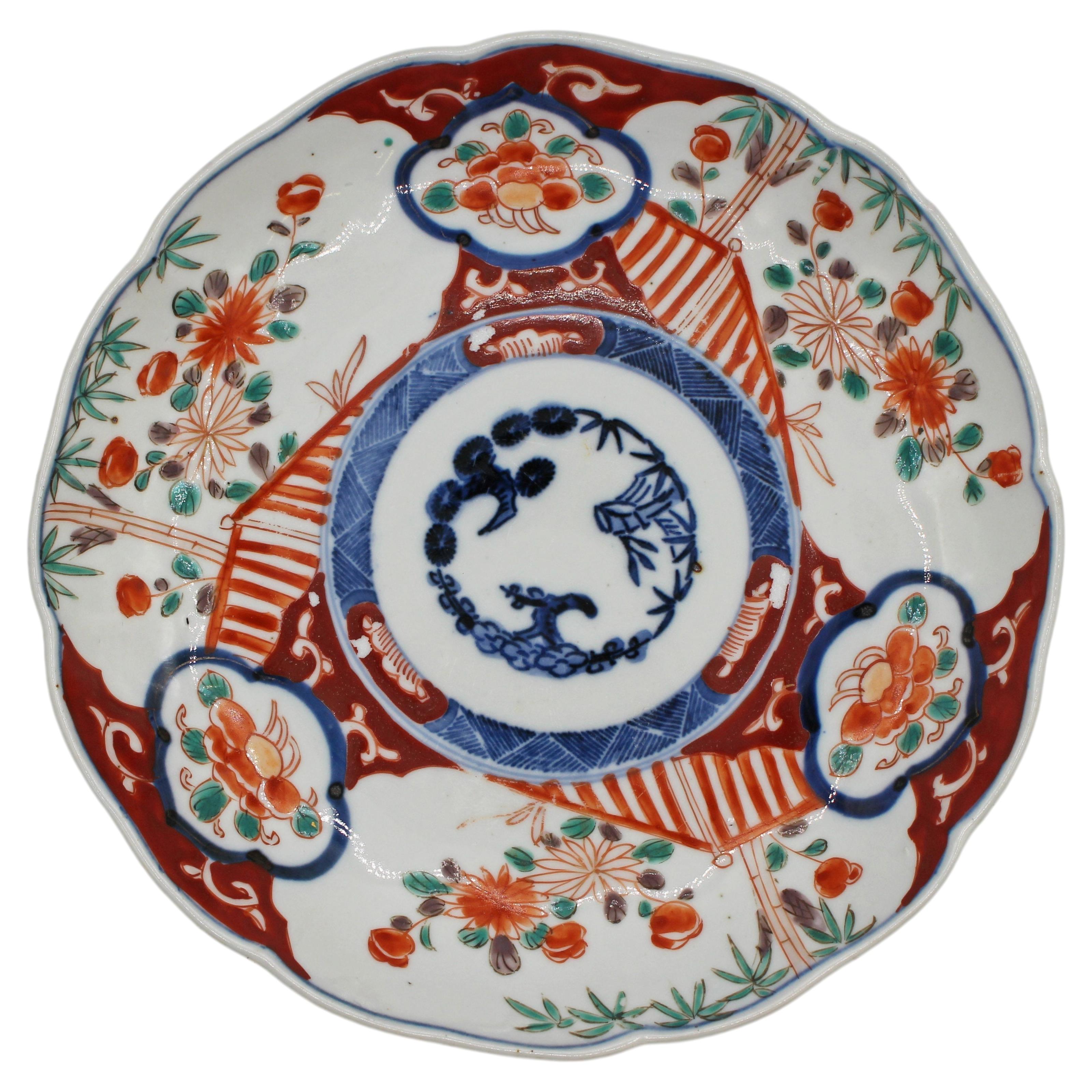 Circa 1880 Japanese Shaped Imari Porcelain Plate