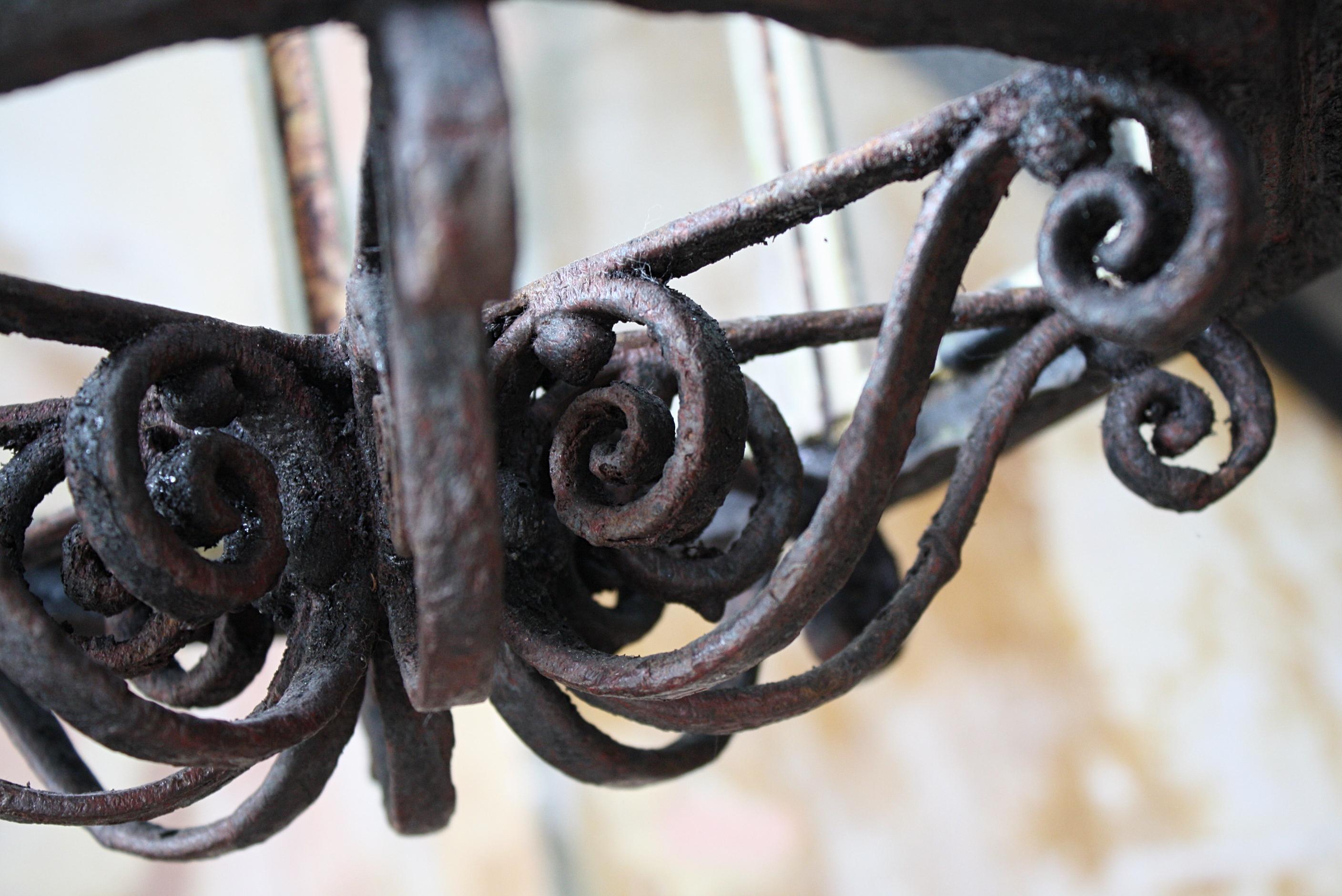 Circa 1880 Late Victorian Pair of Huge Gothic Verdigris Lanterns Copper & Iron In Good Condition In Lowestoft, GB