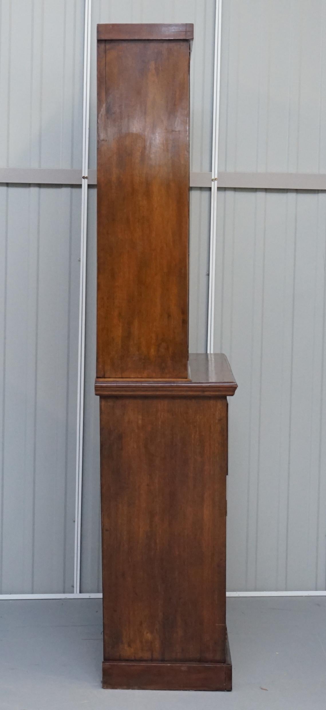 Libreria in legno duro chiaro Secrétaire Desk Superficie in pelle marrone in vendita 7