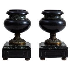 Circa 1880 Marble Pair Of Marble And Bronze Cassoulets