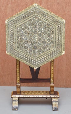 Moroccan Liberty's London Moorish Mother of Pearl Folding Tea Table, circa 1880