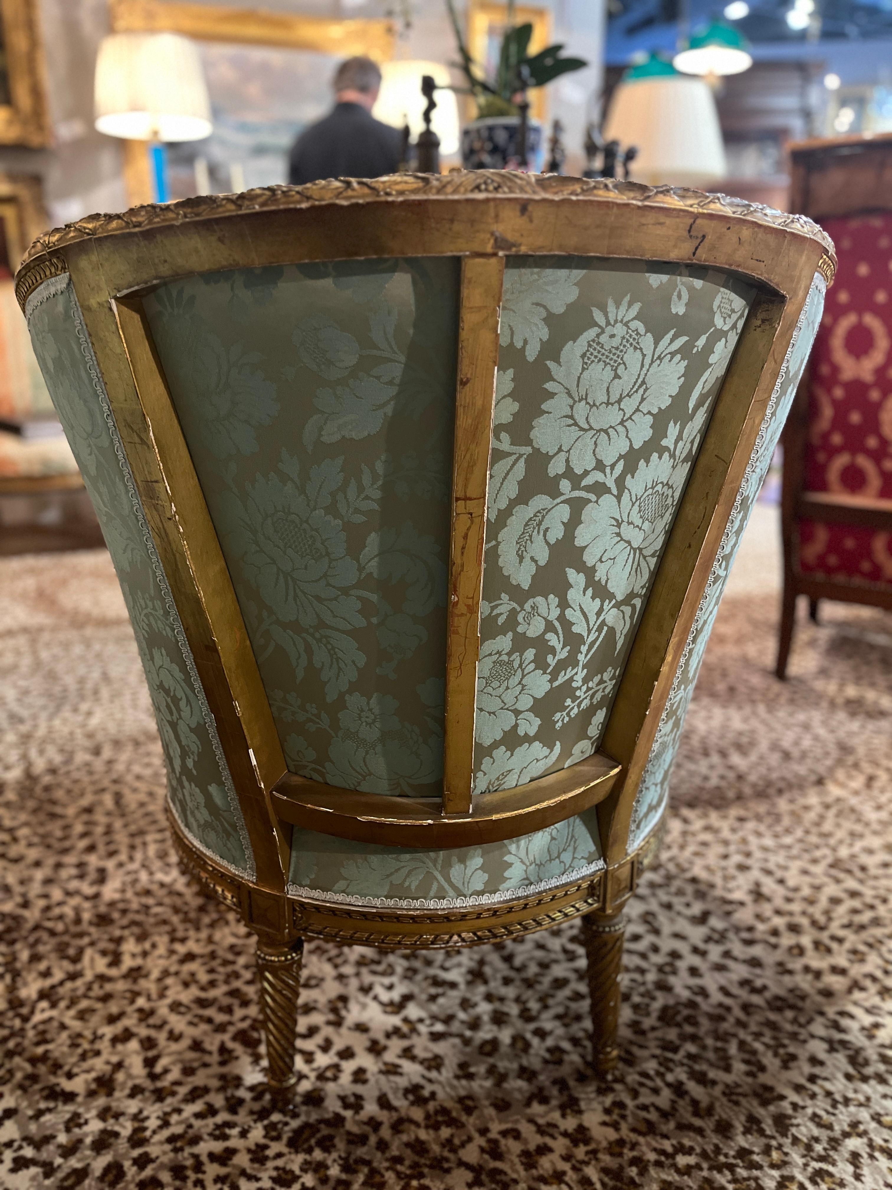 CIRCA 1880 Paar Louis XVI Stil Giltwood Bergeres im Angebot 1
