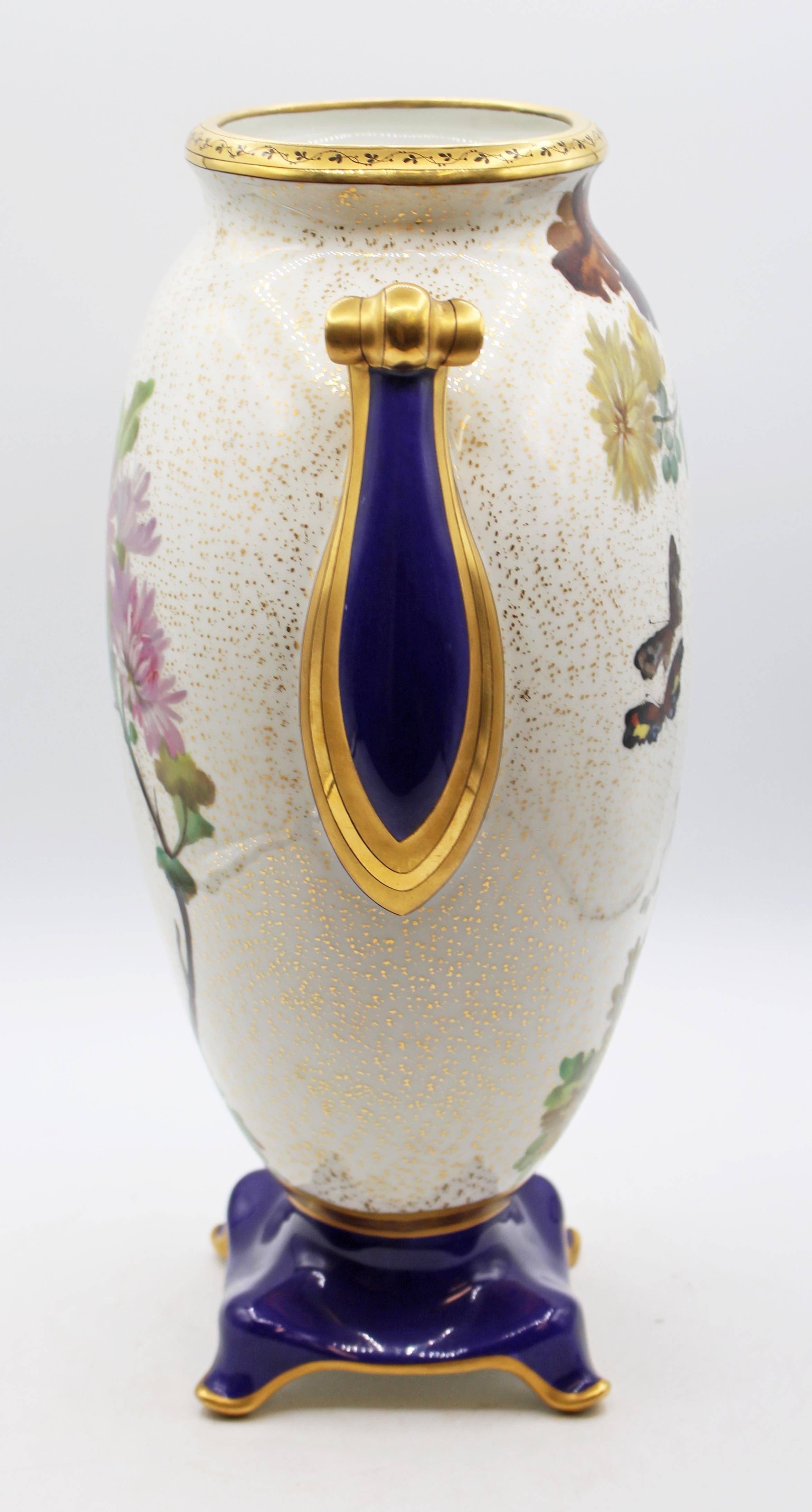 Circa 1880 Pair of French Porcelain Large Ovoid Form Vases For Sale 4