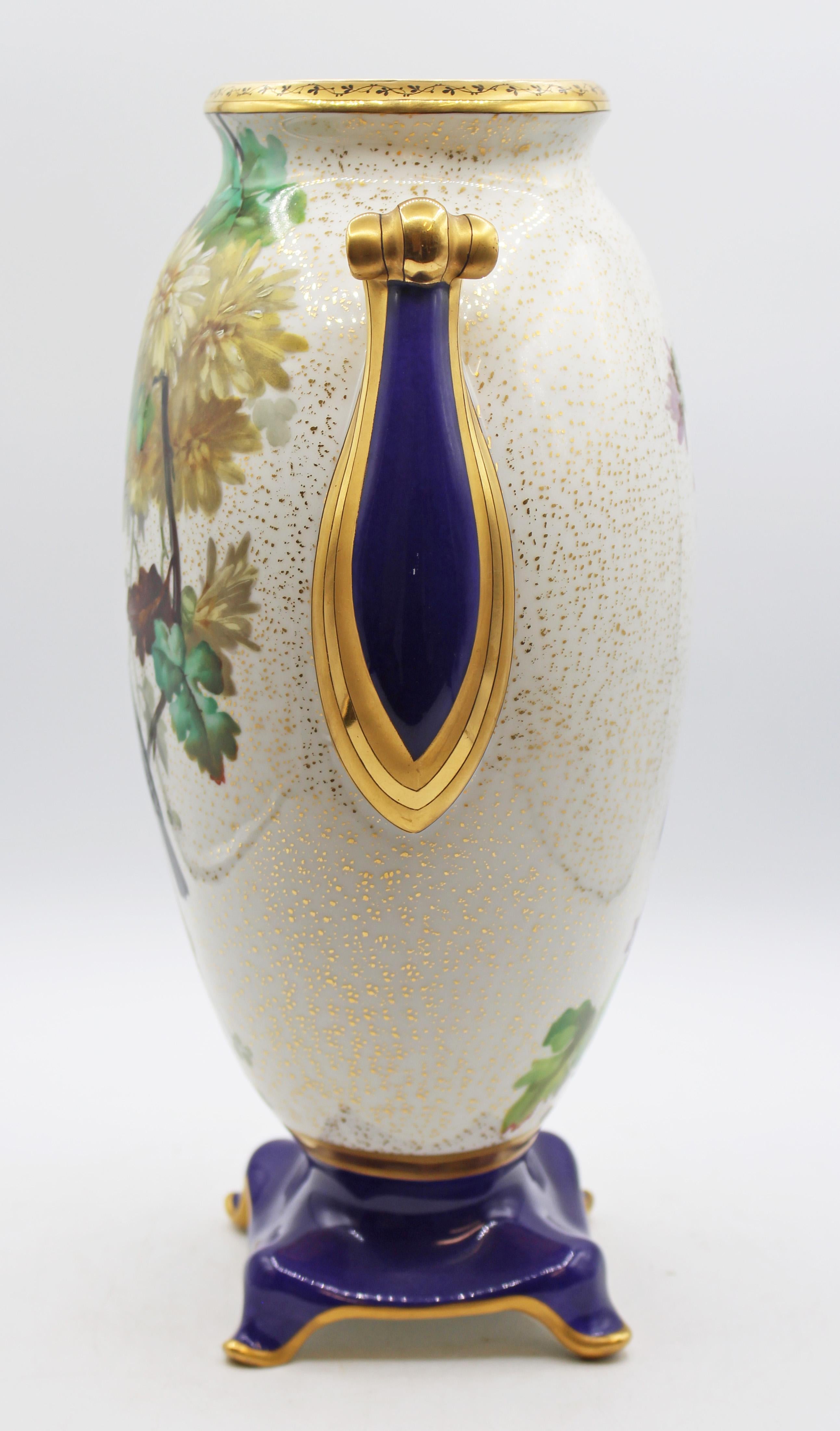 Circa 1880 Pair of French Porcelain Large Ovoid Form Vases For Sale 2