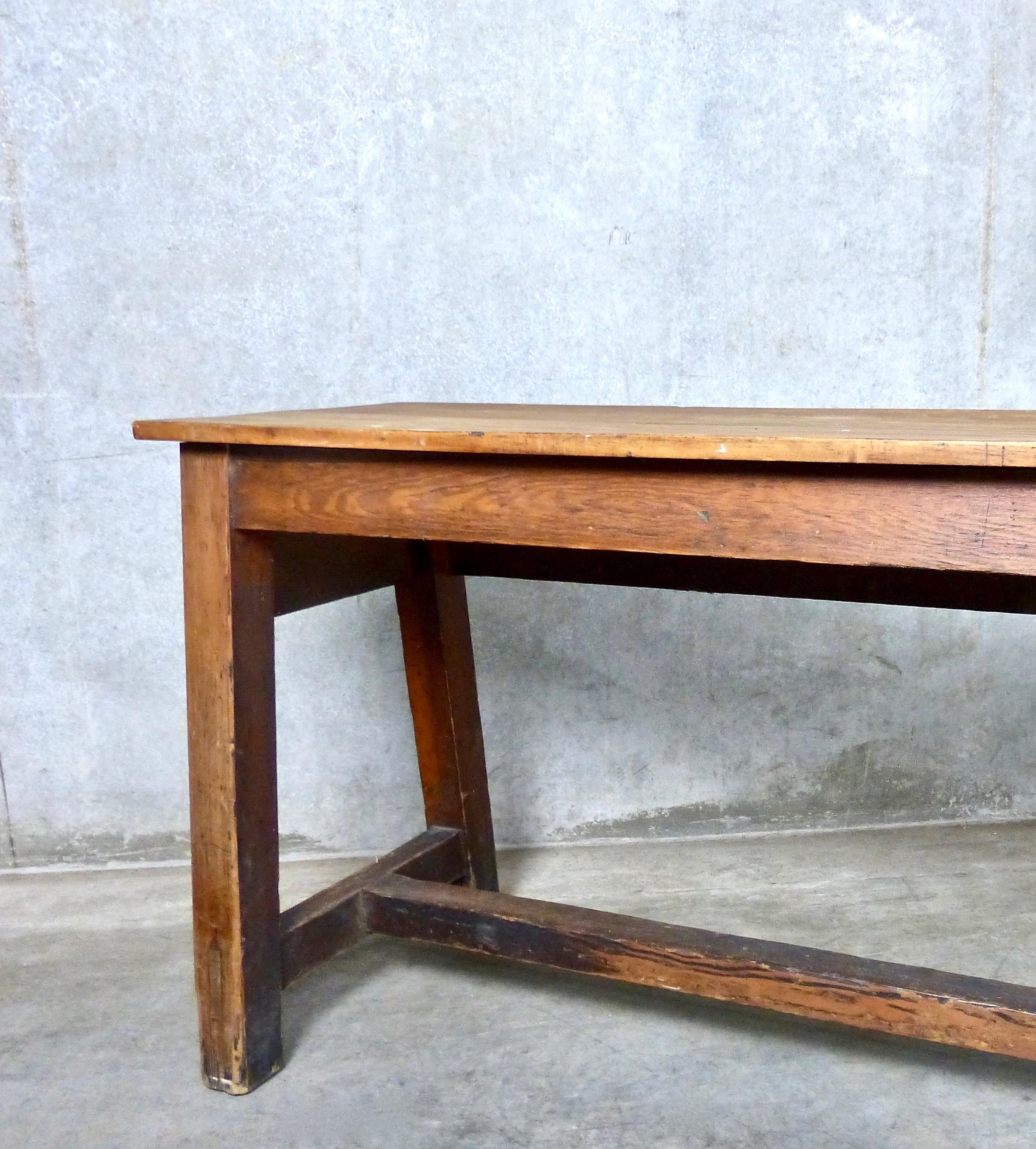 Pine Trestle Table or Console Table, circa 1880 In Good Condition In Surrey, BC