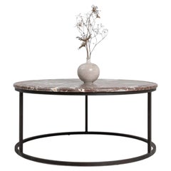Circa 1880 Rose Metal Coffee Table With Marble Top