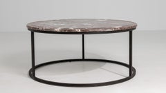 Circa 1880 Rose Metal Coffee Table With Marble Top