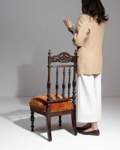 Circa 1880 Rust Wood Napoleon III Chair In Original Patina