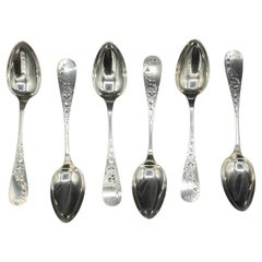 Circa 1880 Set of 6 American Sterling Tablespoons