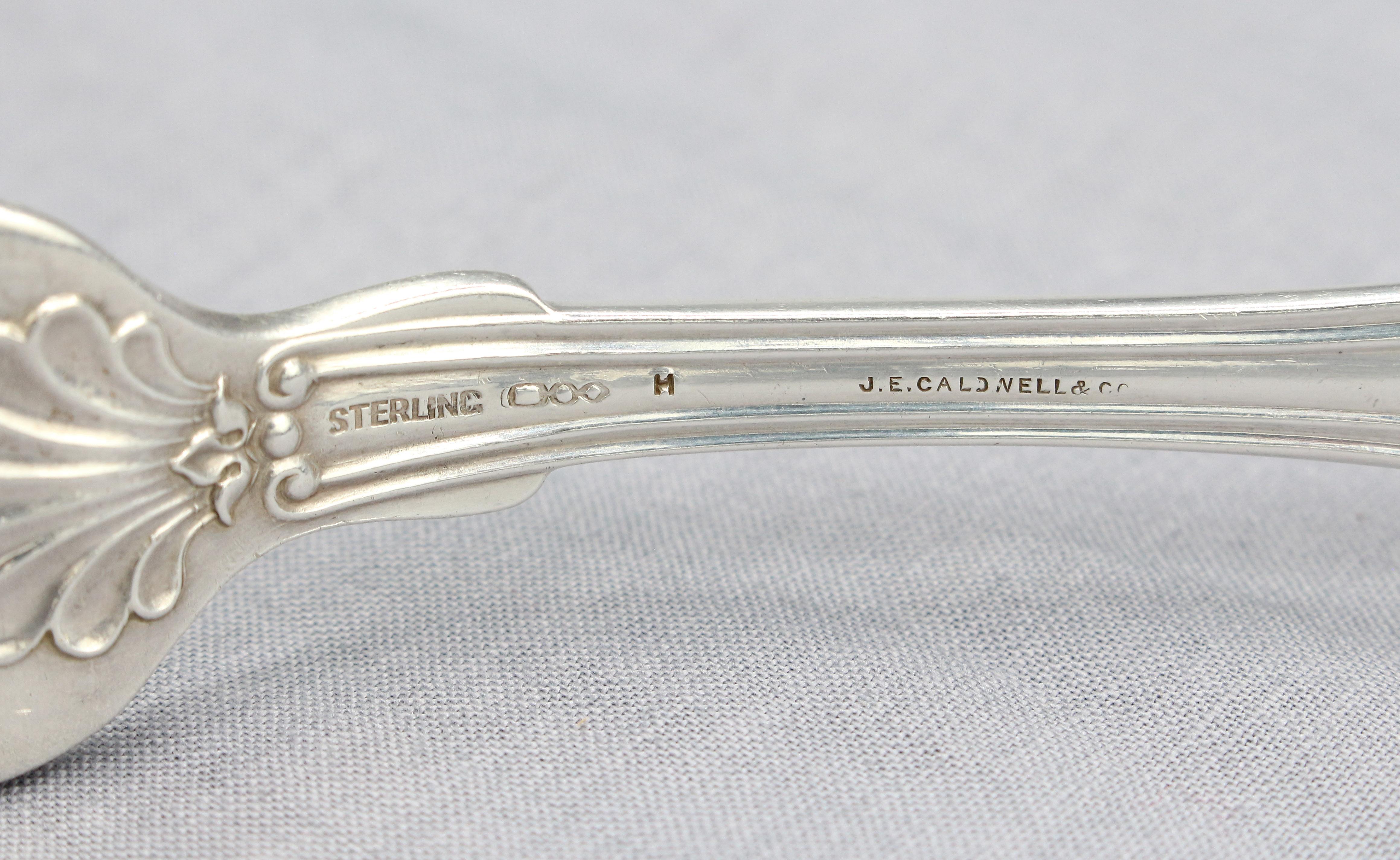 19th Century Circa 1880 Set of 6 Sterling Silver Dinner Forks in 
