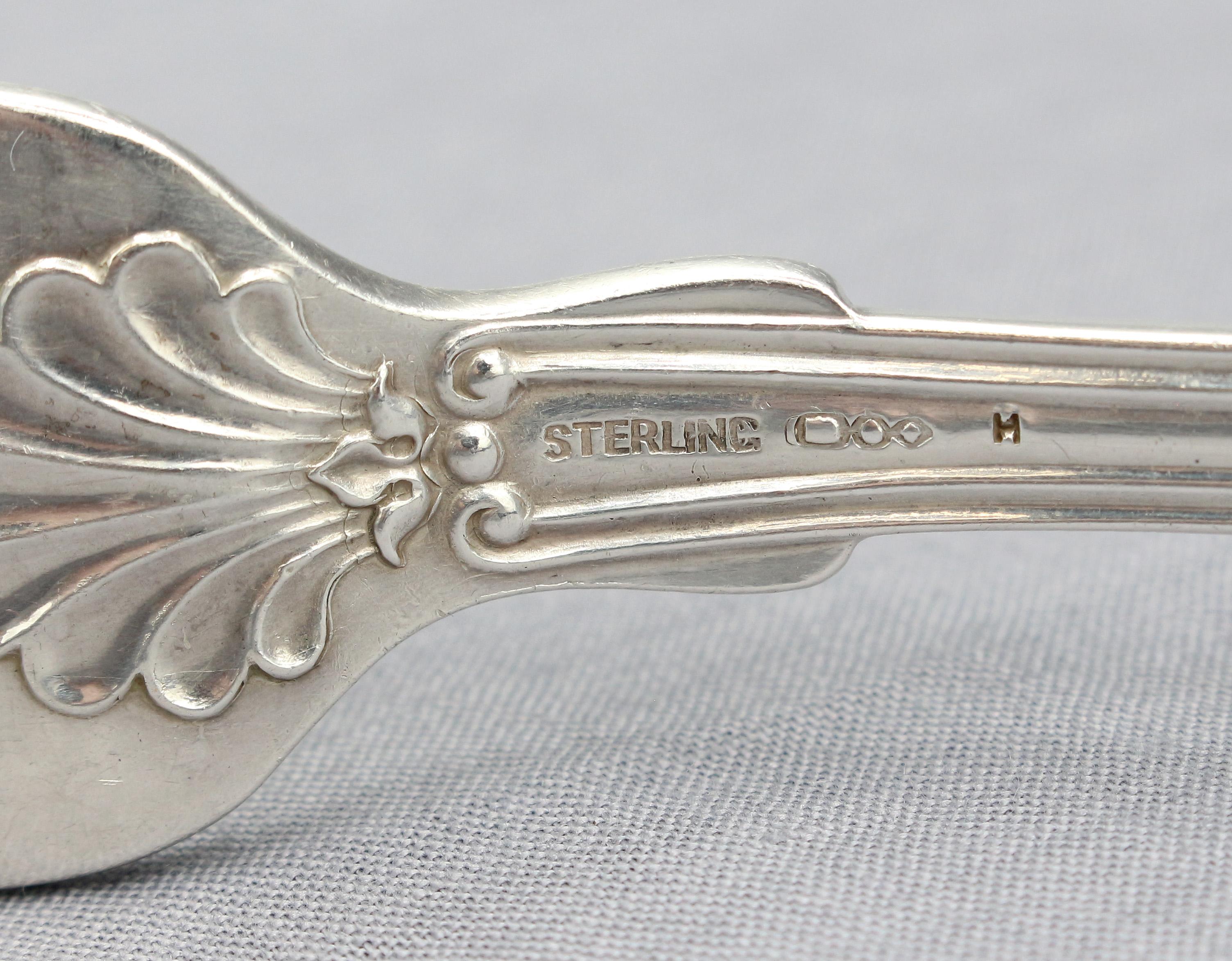 Circa 1880 Set of 6 Sterling Silver Dinner Forks in 