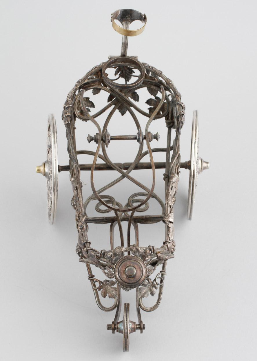 Late 19th Century Christofle Wine Trolley with Grape Leaves, Silver Plated, late 19th For Sale
