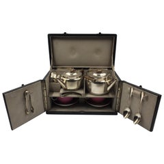 Silver Plated Metal Christopher Dresser Tea Suitcase, circa 1880