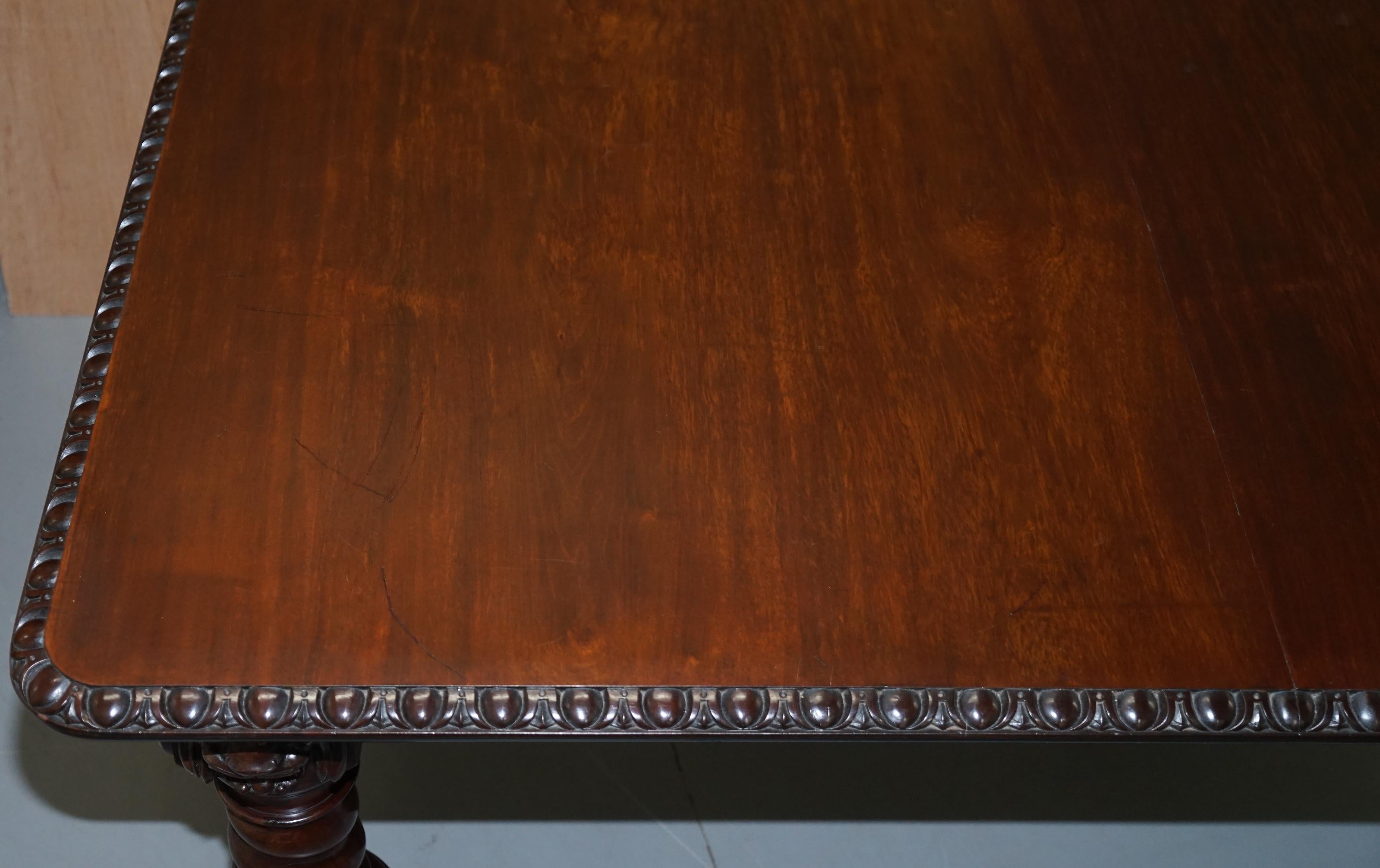Solid Hardwood Extending Dining Table Lions Head Carved, circa 1880 For Sale 4