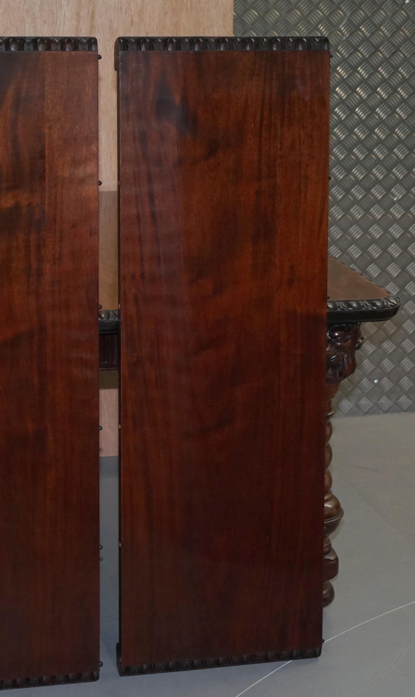 Solid Hardwood Extending Dining Table Lions Head Carved, circa 1880 For Sale 12