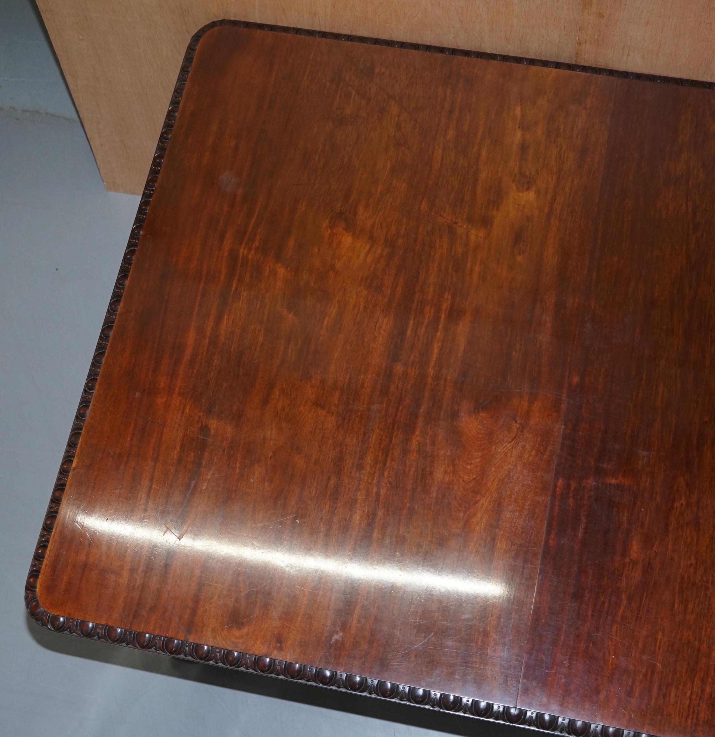 Solid Hardwood Extending Dining Table Lions Head Carved, circa 1880 For Sale 1