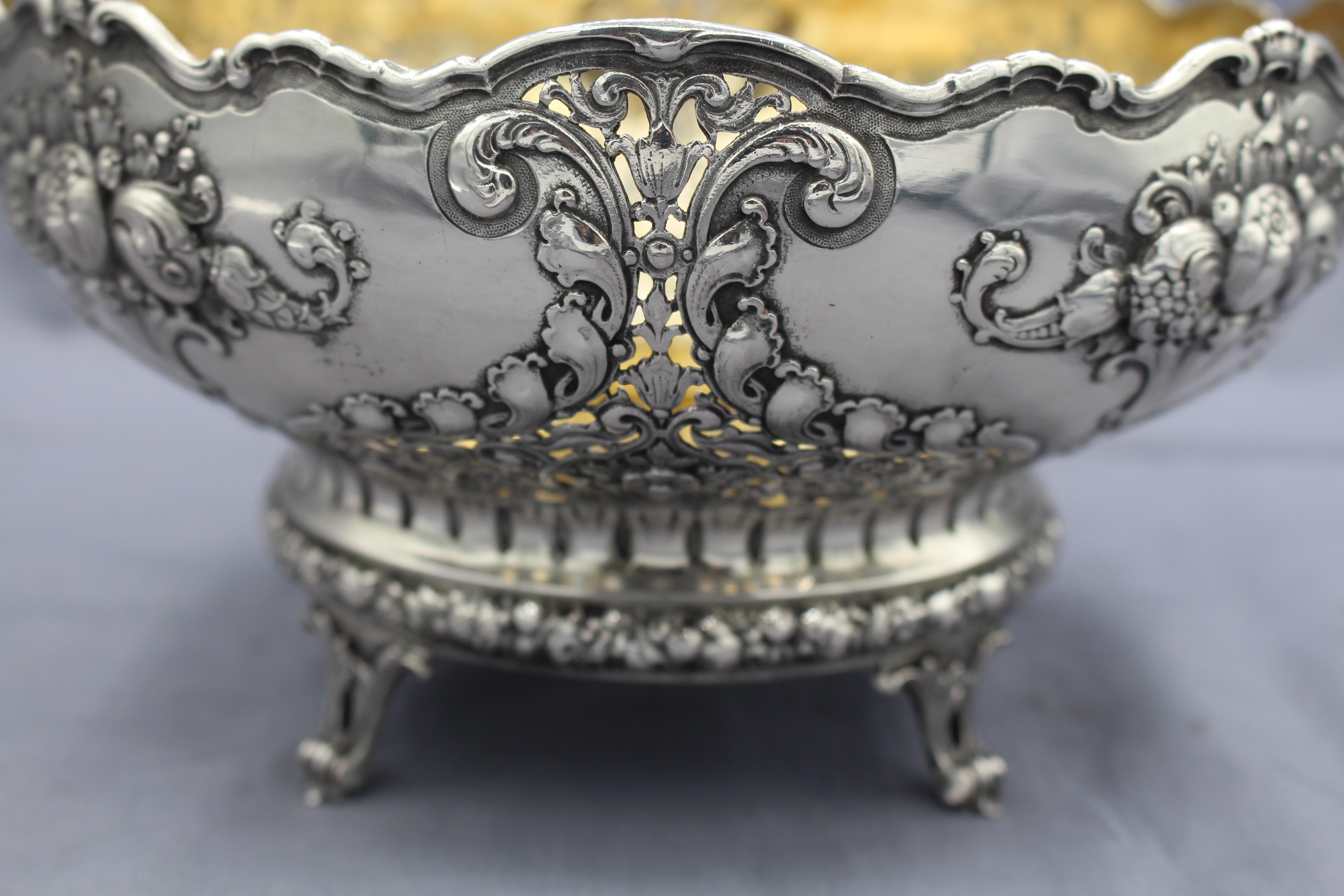 antique silver fruit bowl