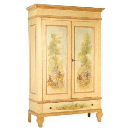 Circa 1880, Venezia, Italy Hand-Painted Pine Armoire For Sale