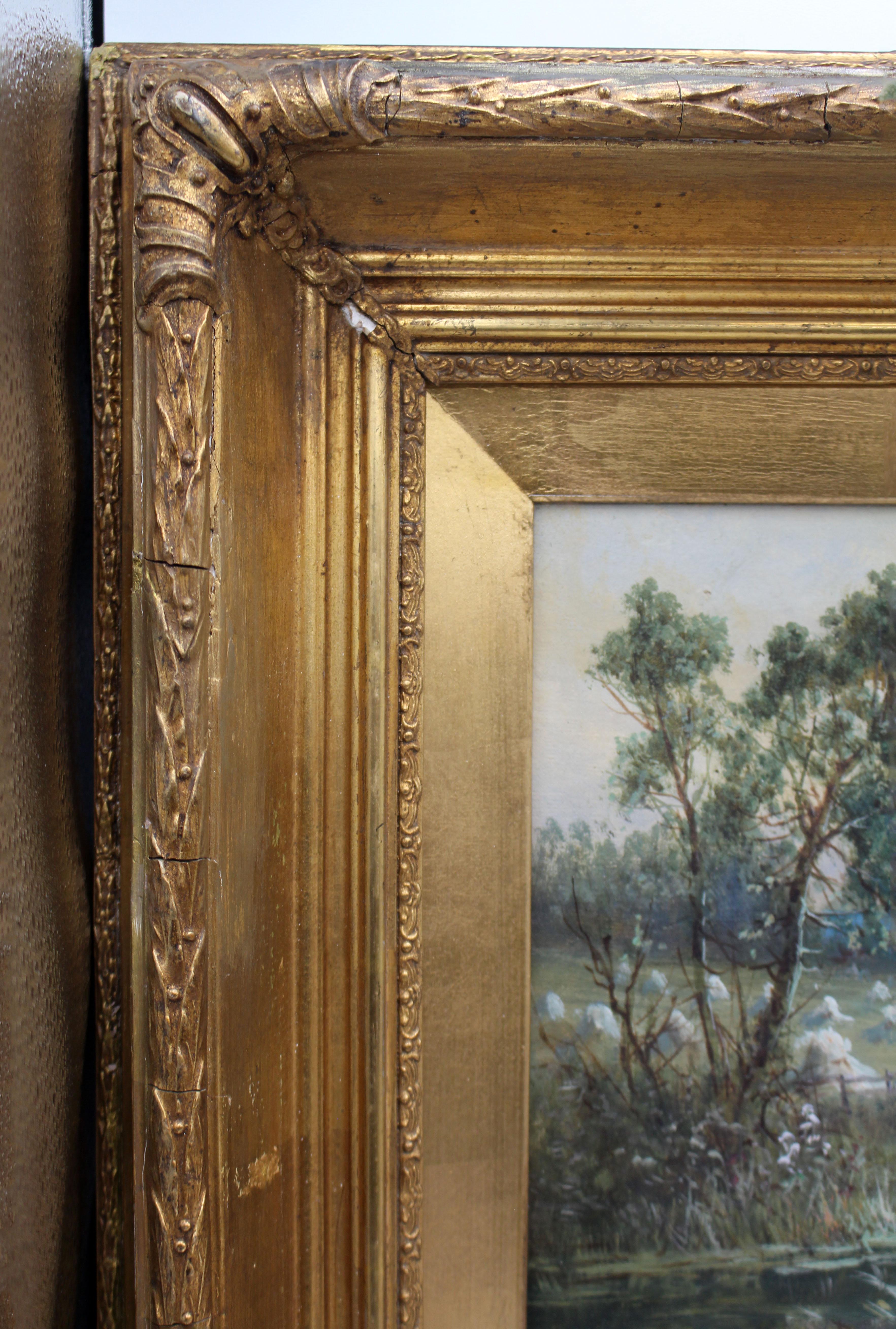 Circa 1880 Victorian English Countryside Painting For Sale 1