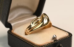 Antique Diamond Carved Snake Design Ring 18k Yellow Gold England