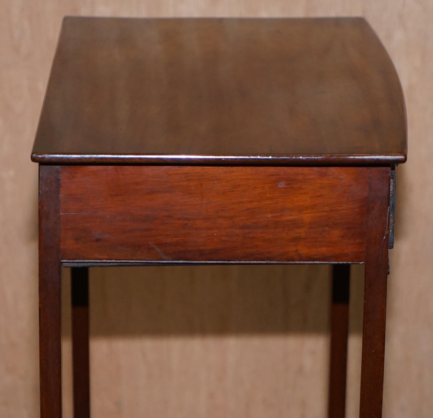 Victorian Mahogany Single Drawer Side End Lamp Wine Occasional Table, circa 1880 3