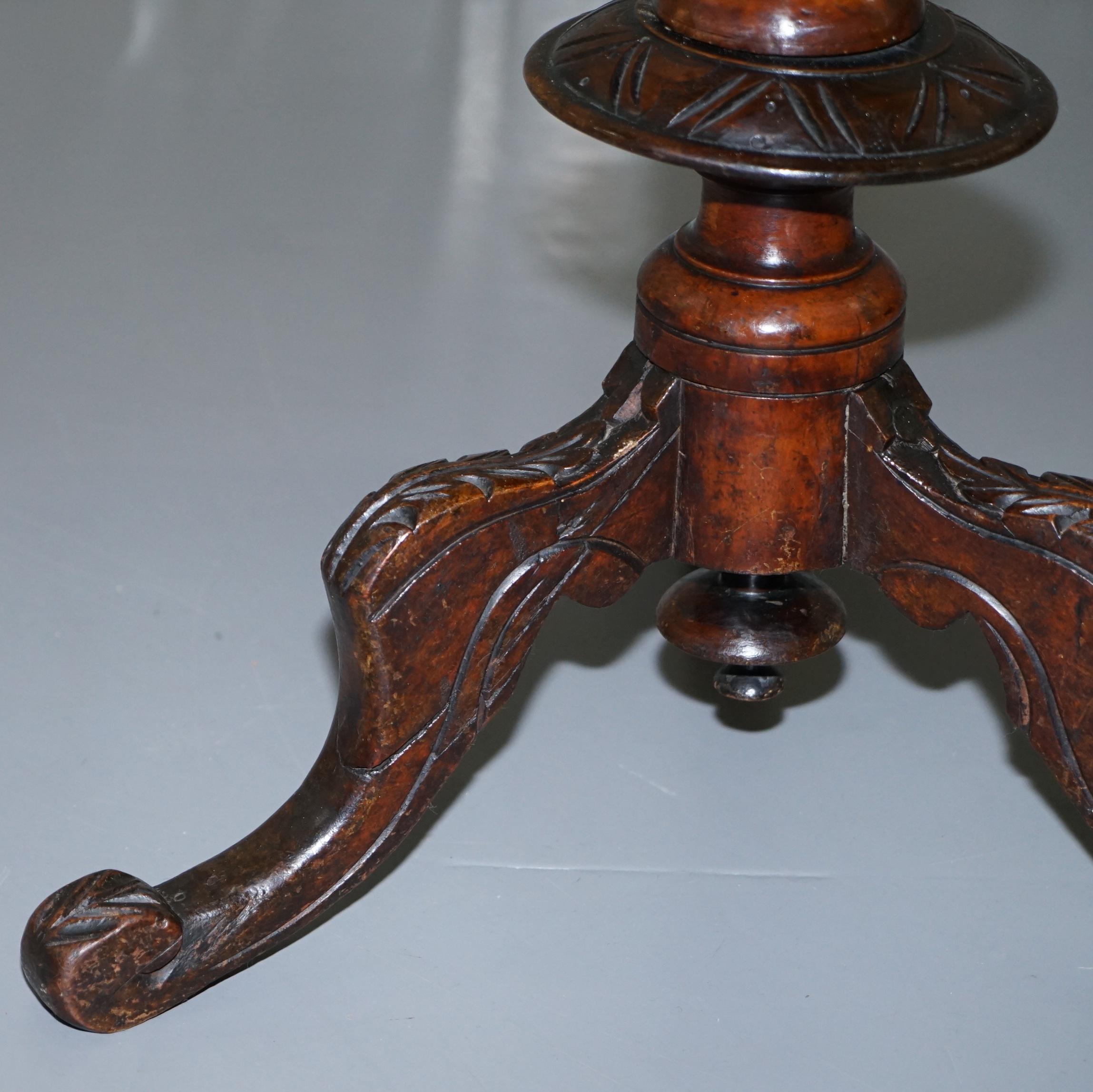 Walnut and Hardwood  Marquetry Inlaid Chess Games Table Tripod Base, circa 1880 7