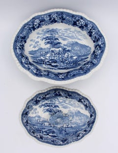 Circa 1880 William Adams Blue and White Ironstone Covered Vegetable Dish