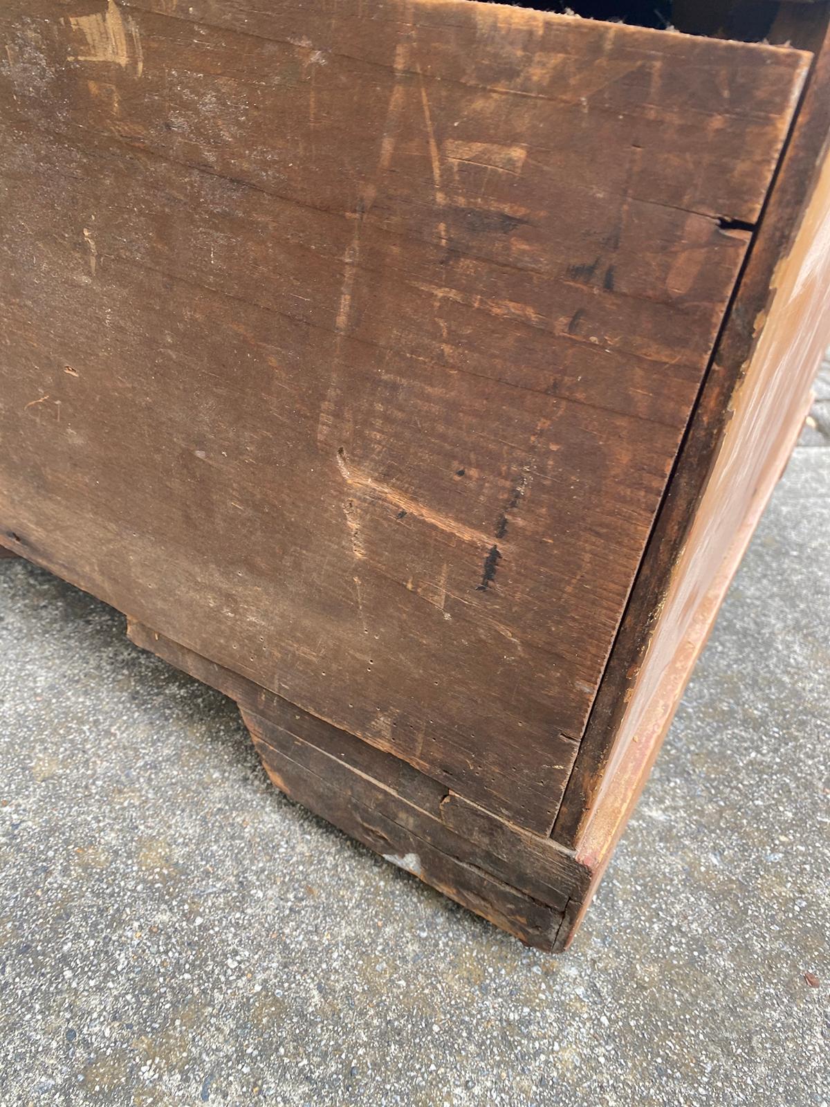Circa 1880s-1890s English Pine Campaign Chest of Drawers For Sale 12