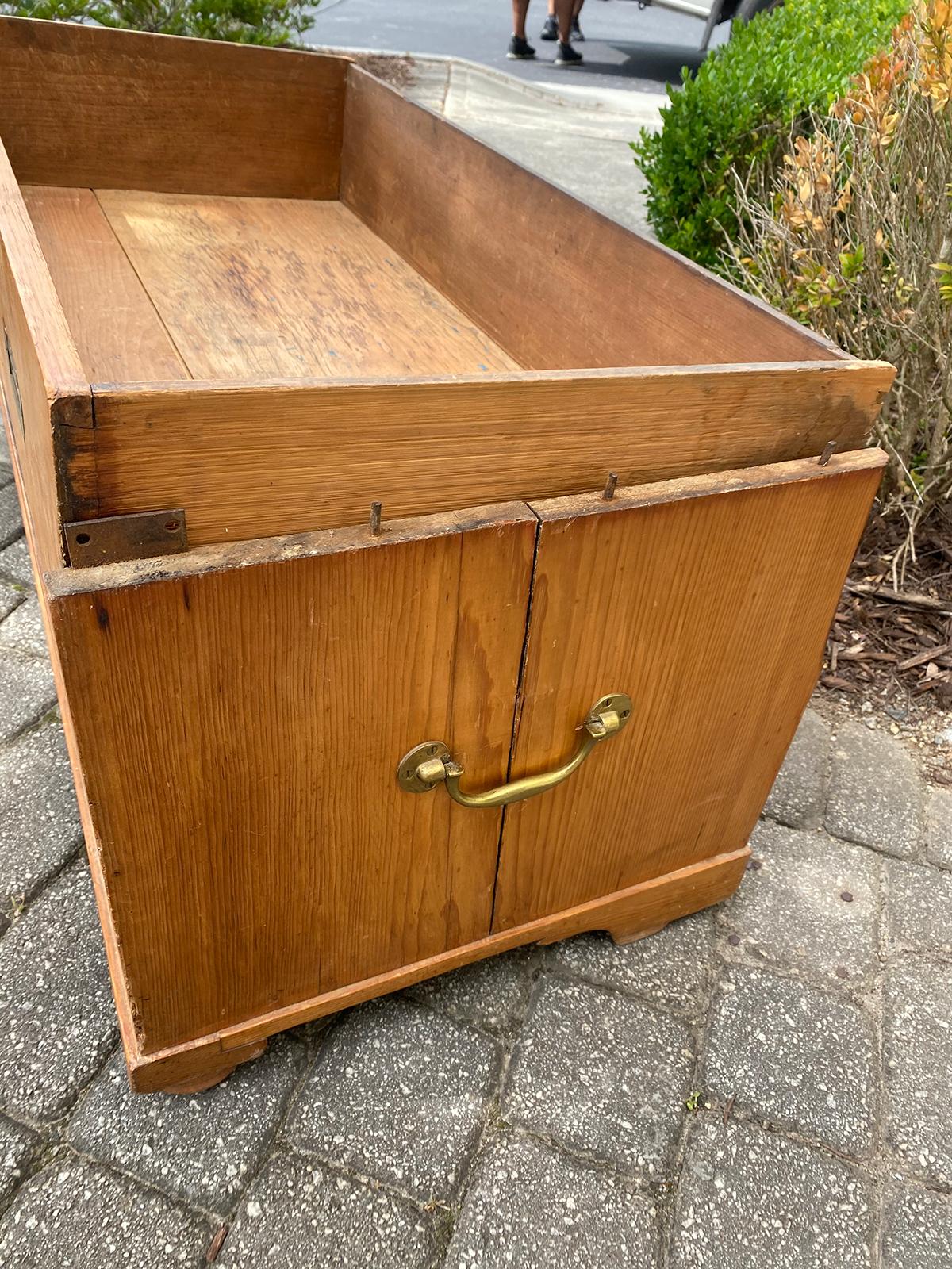 Circa 1880s-1890s English Pine Campaign Chest of Drawers For Sale 2