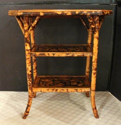 Circa 1880s Bamboo 3-Tier Side Table