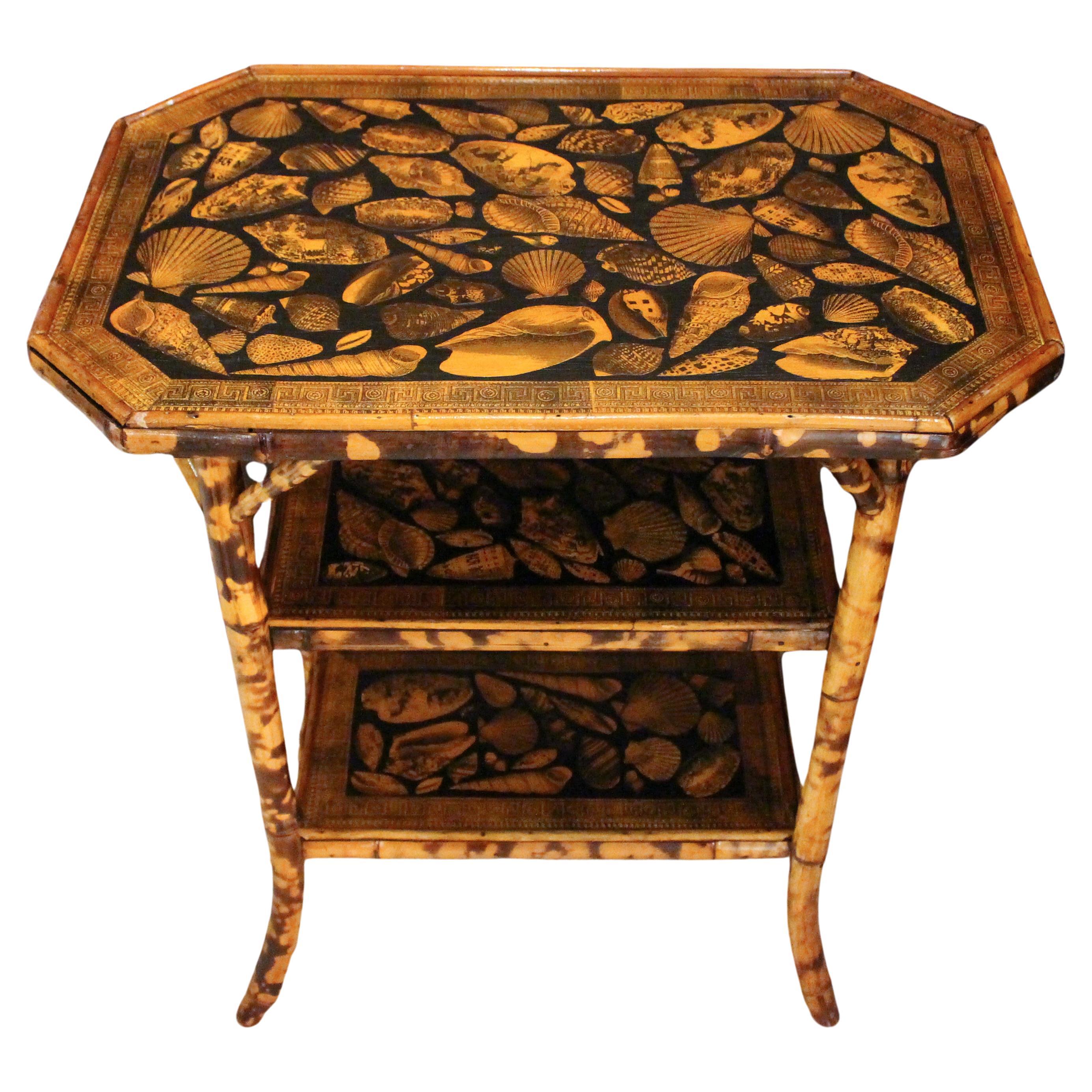 Circa 1880s Bamboo 3-Tier Side Table