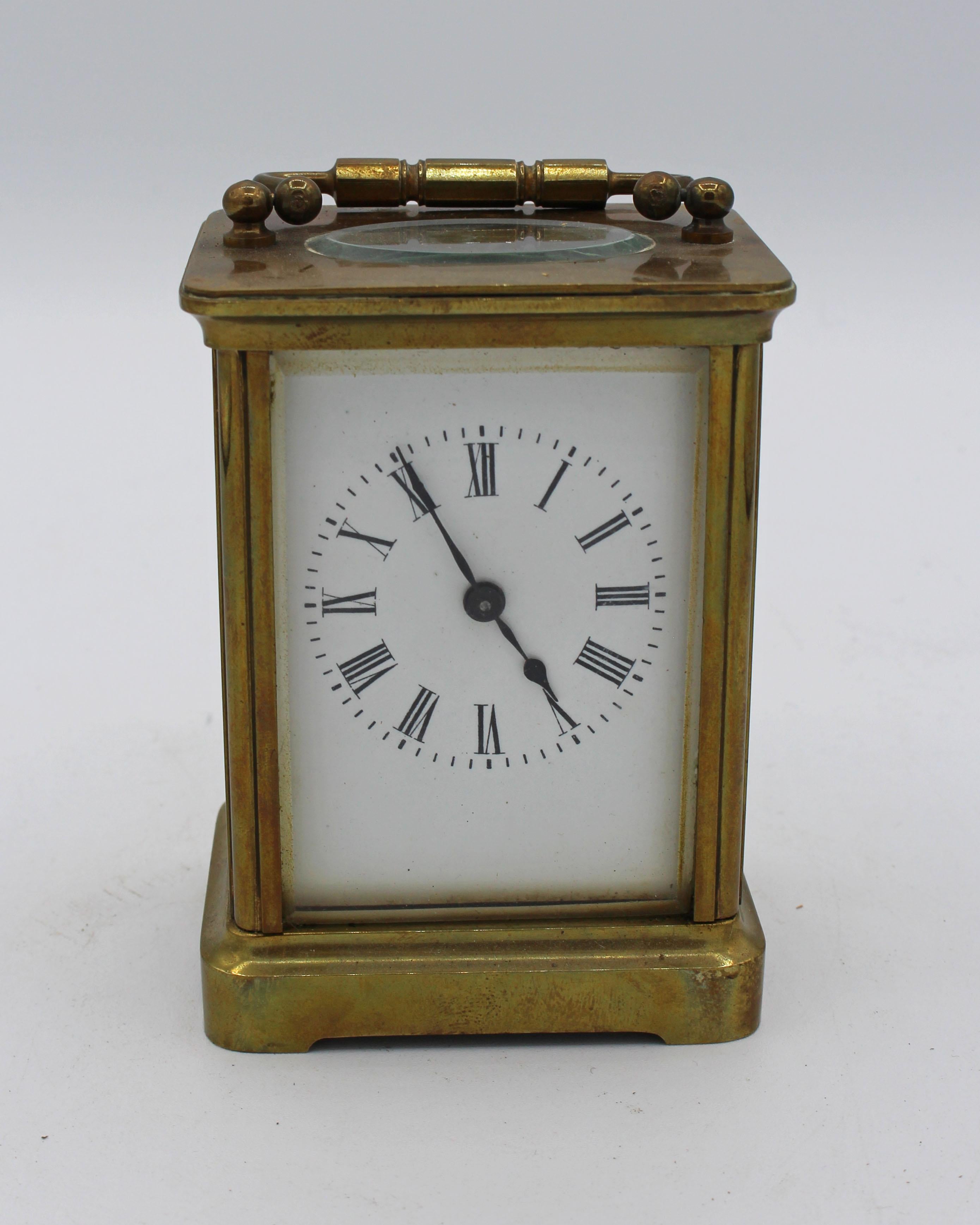 circa 1880s, Brass Carriage Clock in Travel Case at 1stDibs