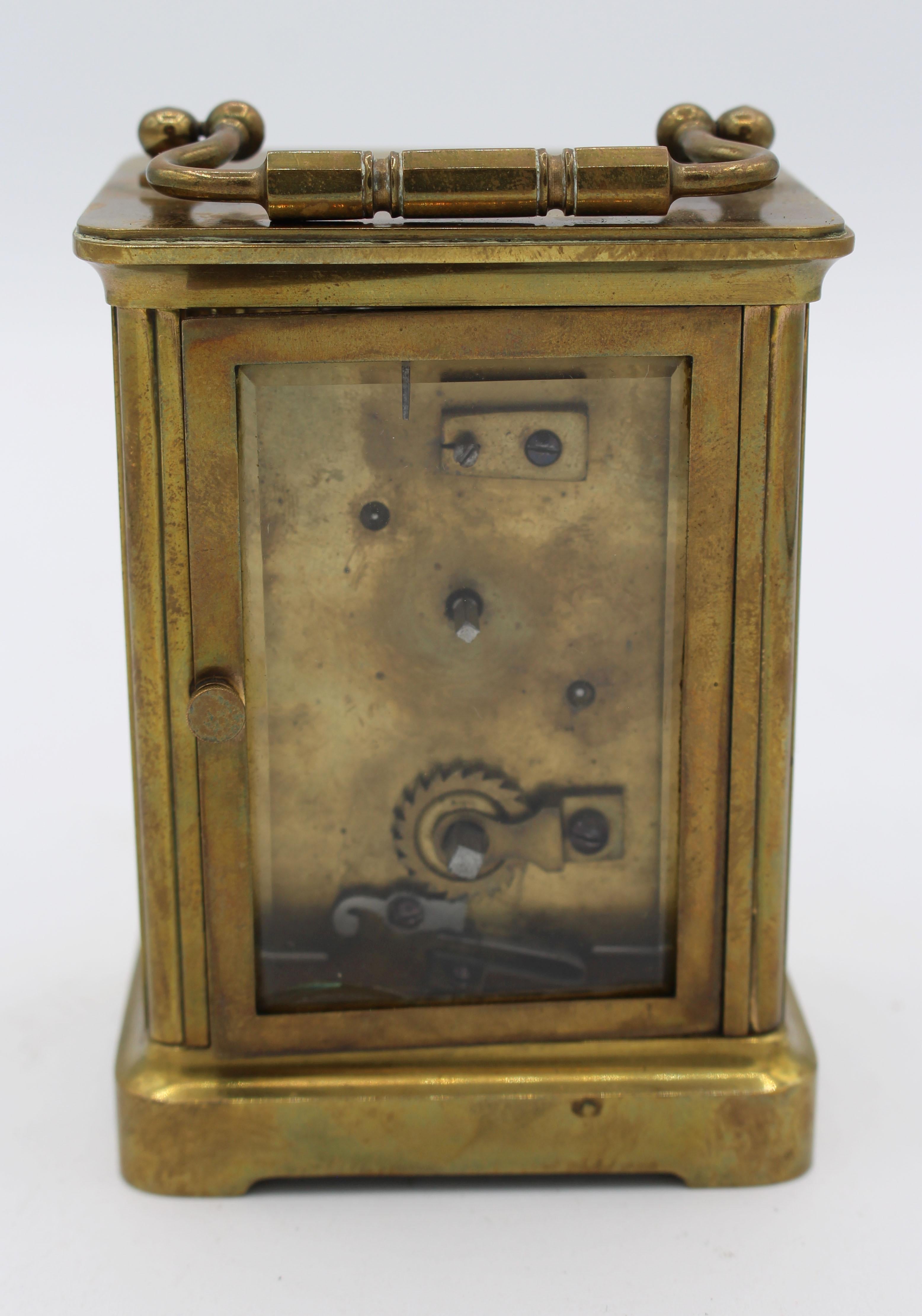 circa 1880s, Brass Carriage Clock in Travel Case at 1stDibs