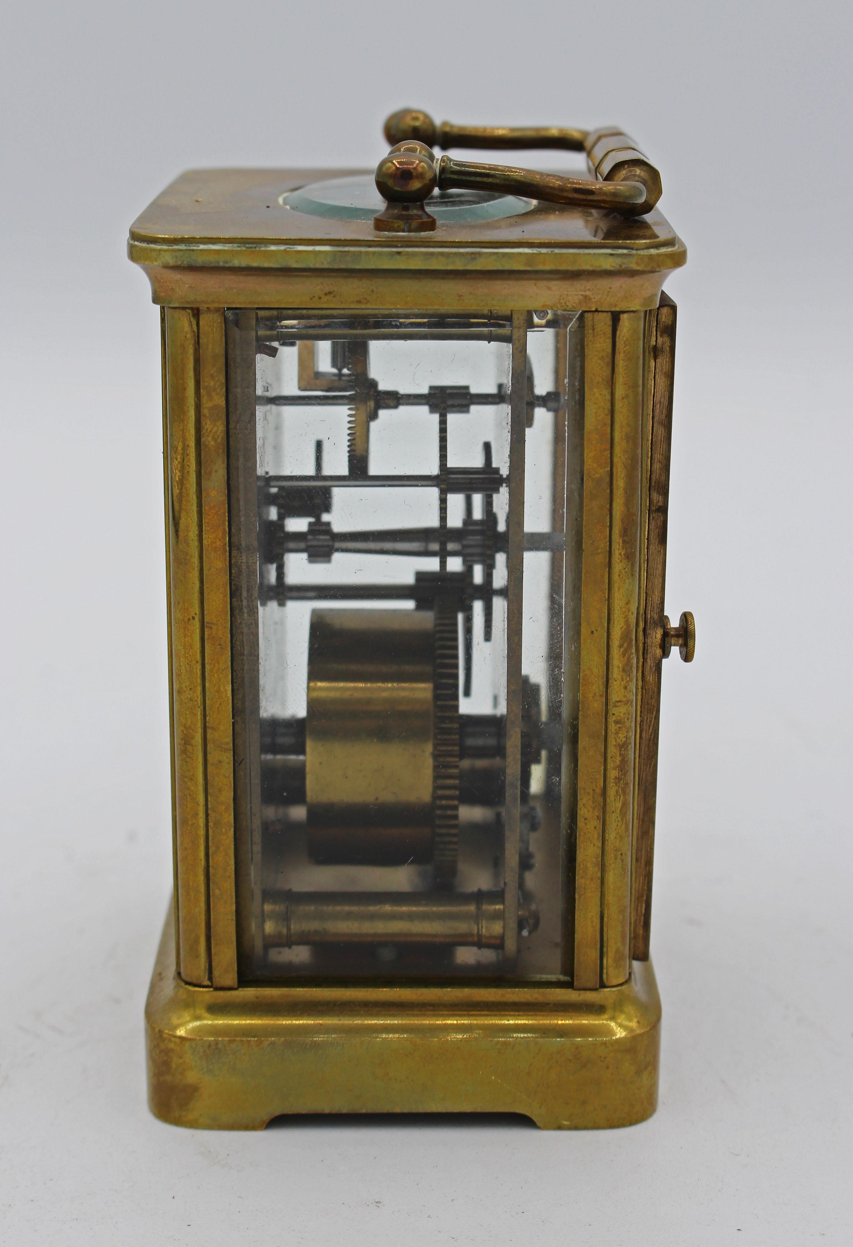 circa 1880s, Brass Carriage Clock in Travel Case at 1stDibs
