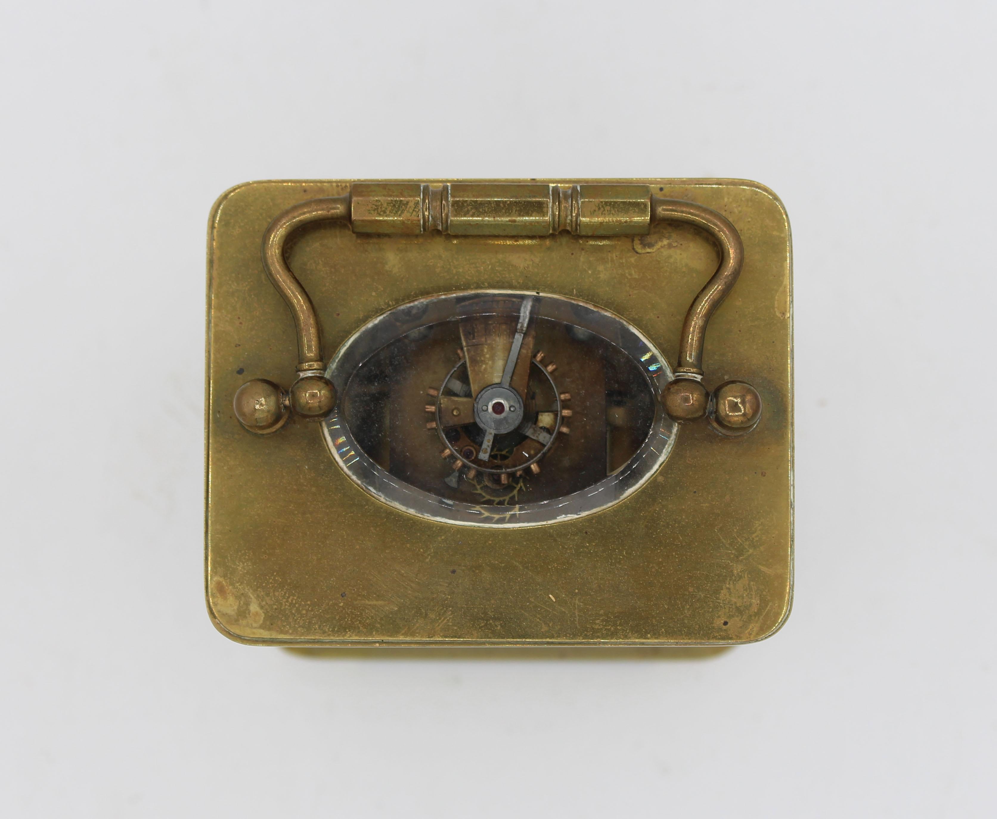 circa 1880s, Brass Carriage Clock in Travel Case at 1stDibs