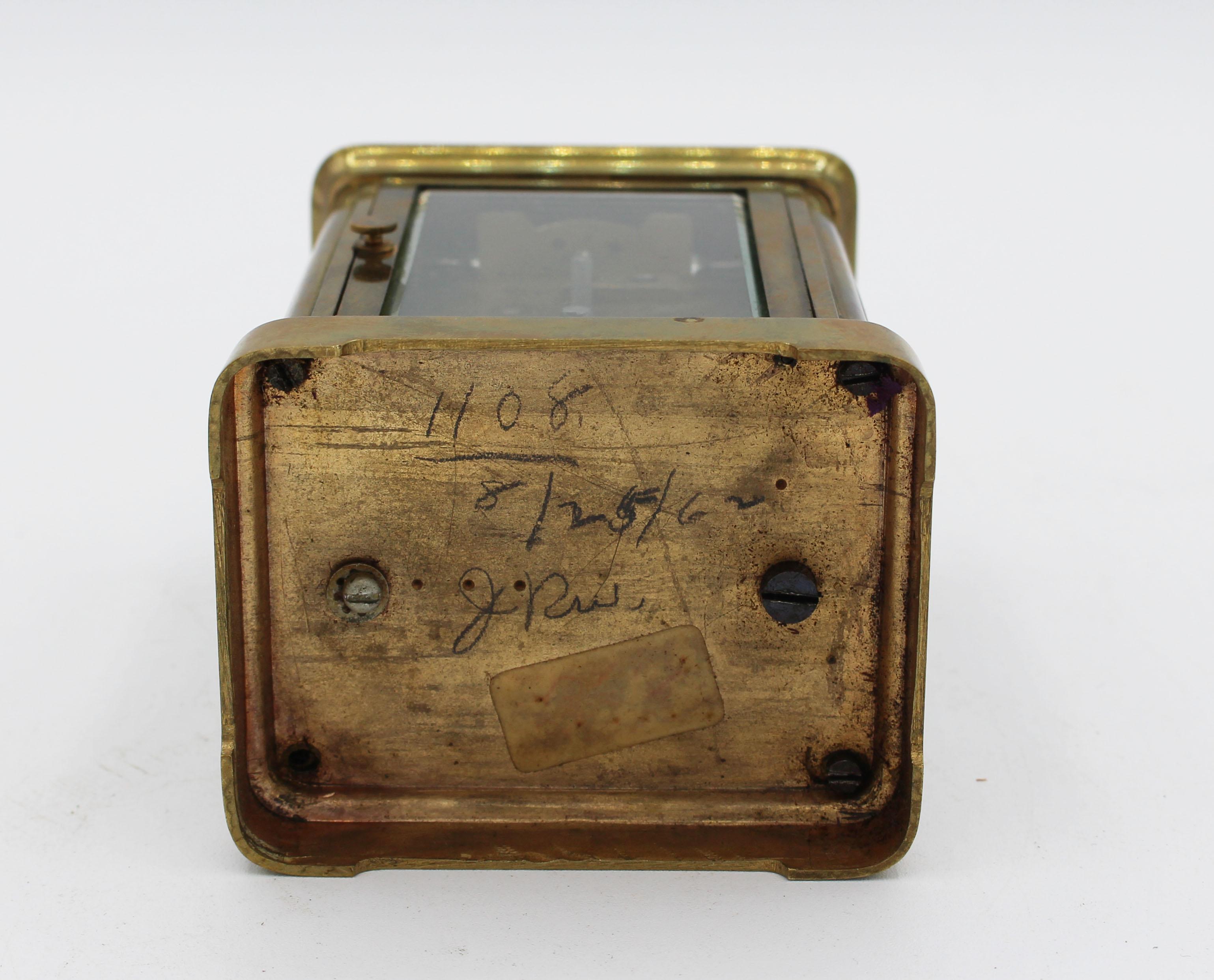 circa 1880s, Brass Carriage Clock in Travel Case at 1stDibs