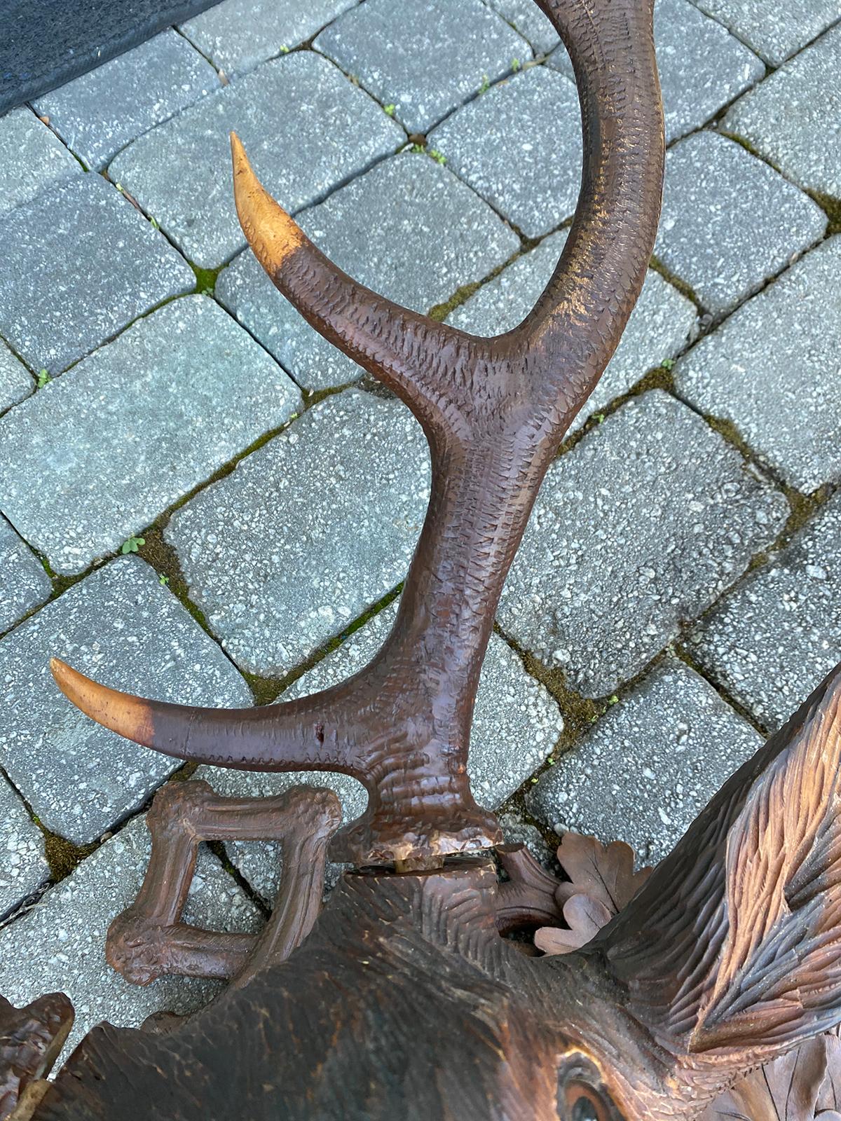 Carved Black Forest Stag Head, circa 1880s 14