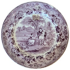 Dutch Transferware Plate in Ruth Boas Pattern by Petrus Regout & Co. circa 1880s