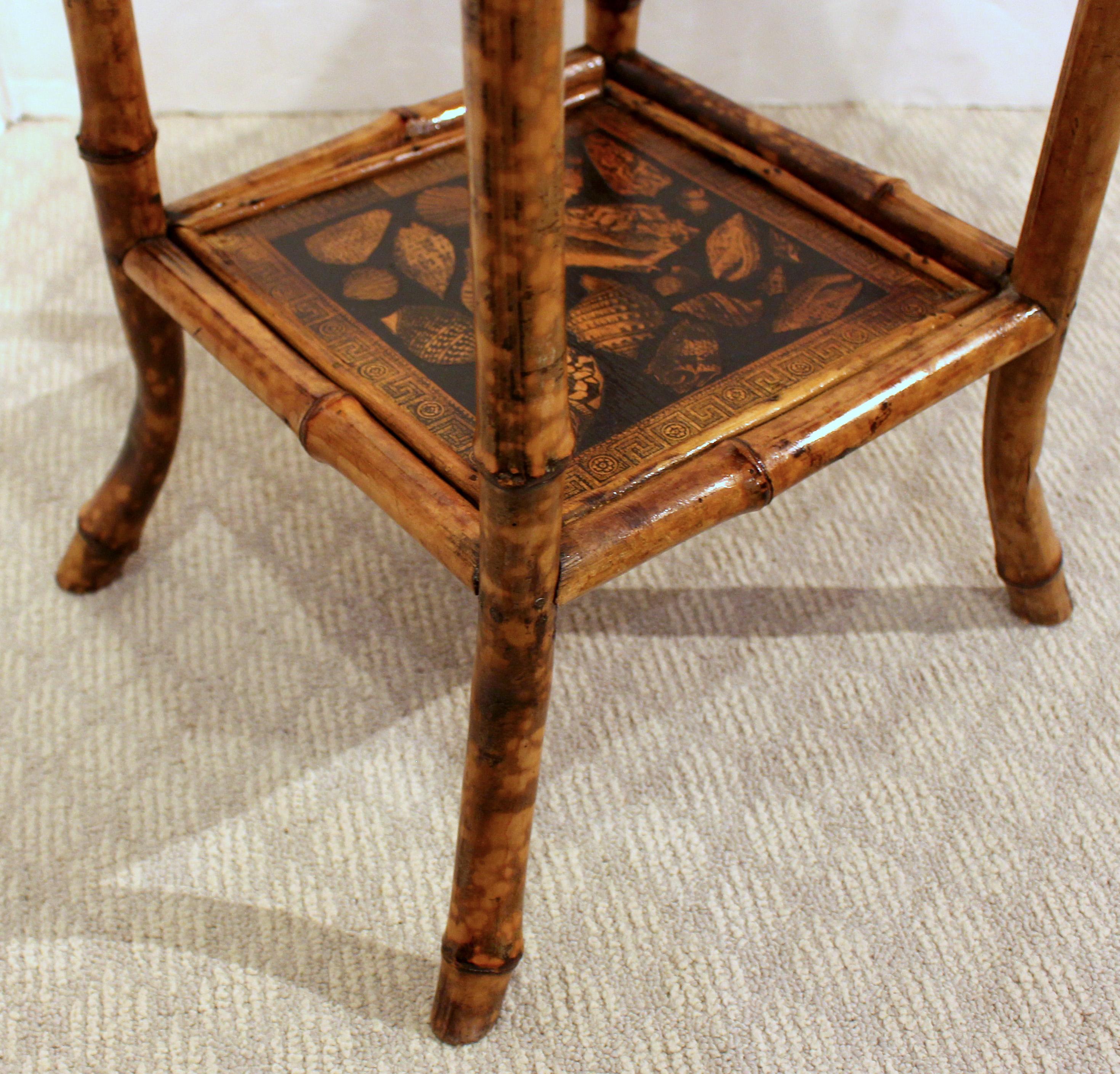 Circa 1880s Octagonal Top 2-Tier English Bamboo Table 1