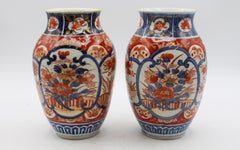 Circa 1880s Pair of Japanese Imari Porcelain Vases