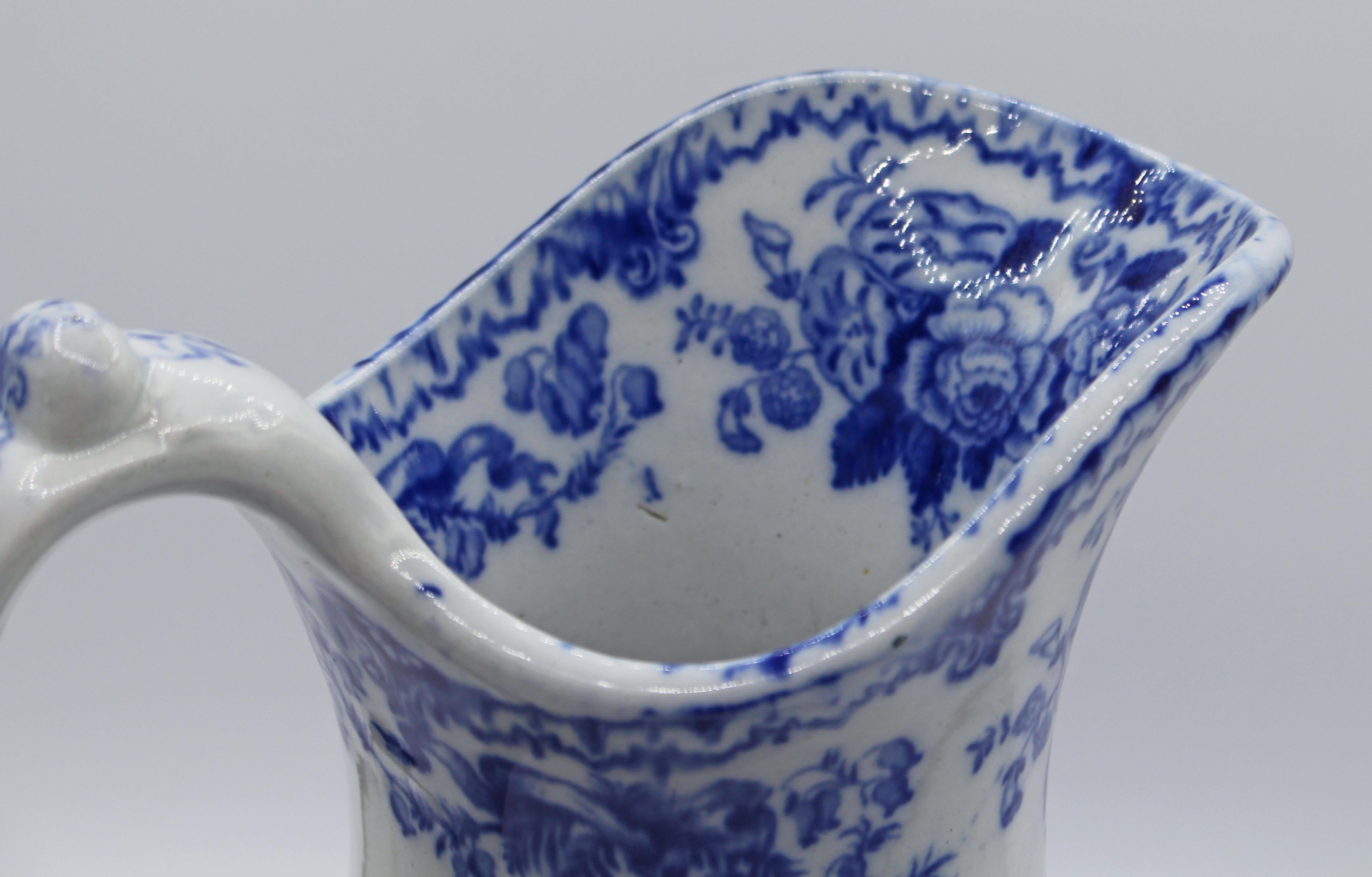 Circa 1880s Transferware Pitcher featuring Romantic Scene 1