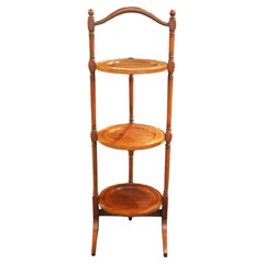 Circa 1885-1905 English Sheraton Revival Tilting Muffin Stand