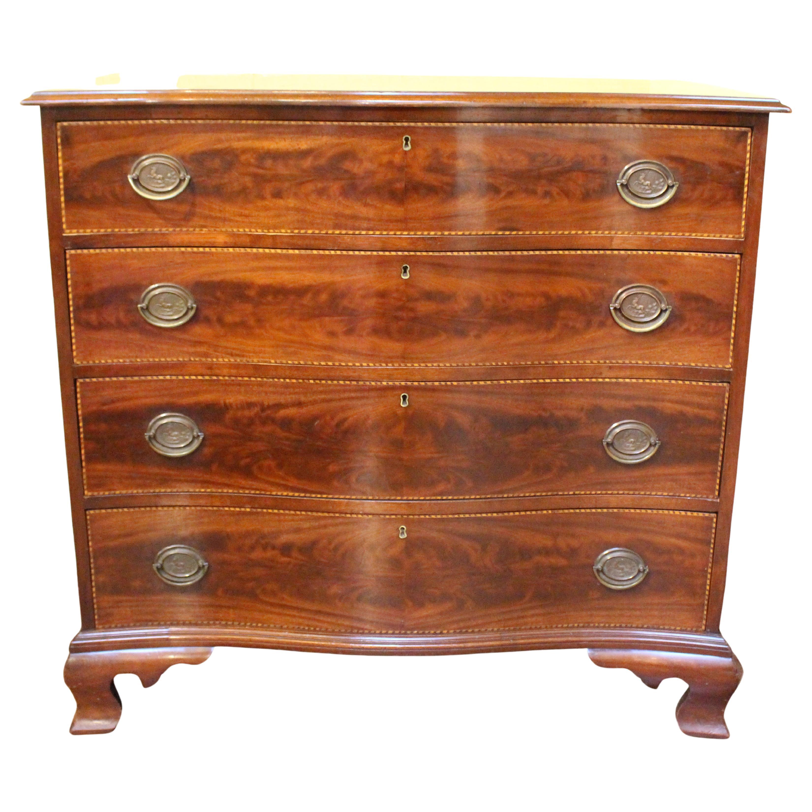 circa 1885-1915 Bench-Made Colonial Revival Serpentine Chest