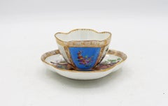 Circa 1888-1916 Richard Klemm, Dresden Quatrefoil Demitasse Cup & Saucer
