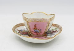Circa 1888-1916 Richard Klemm, Dresden Quatrefoil Demitasse Cup & Saucer