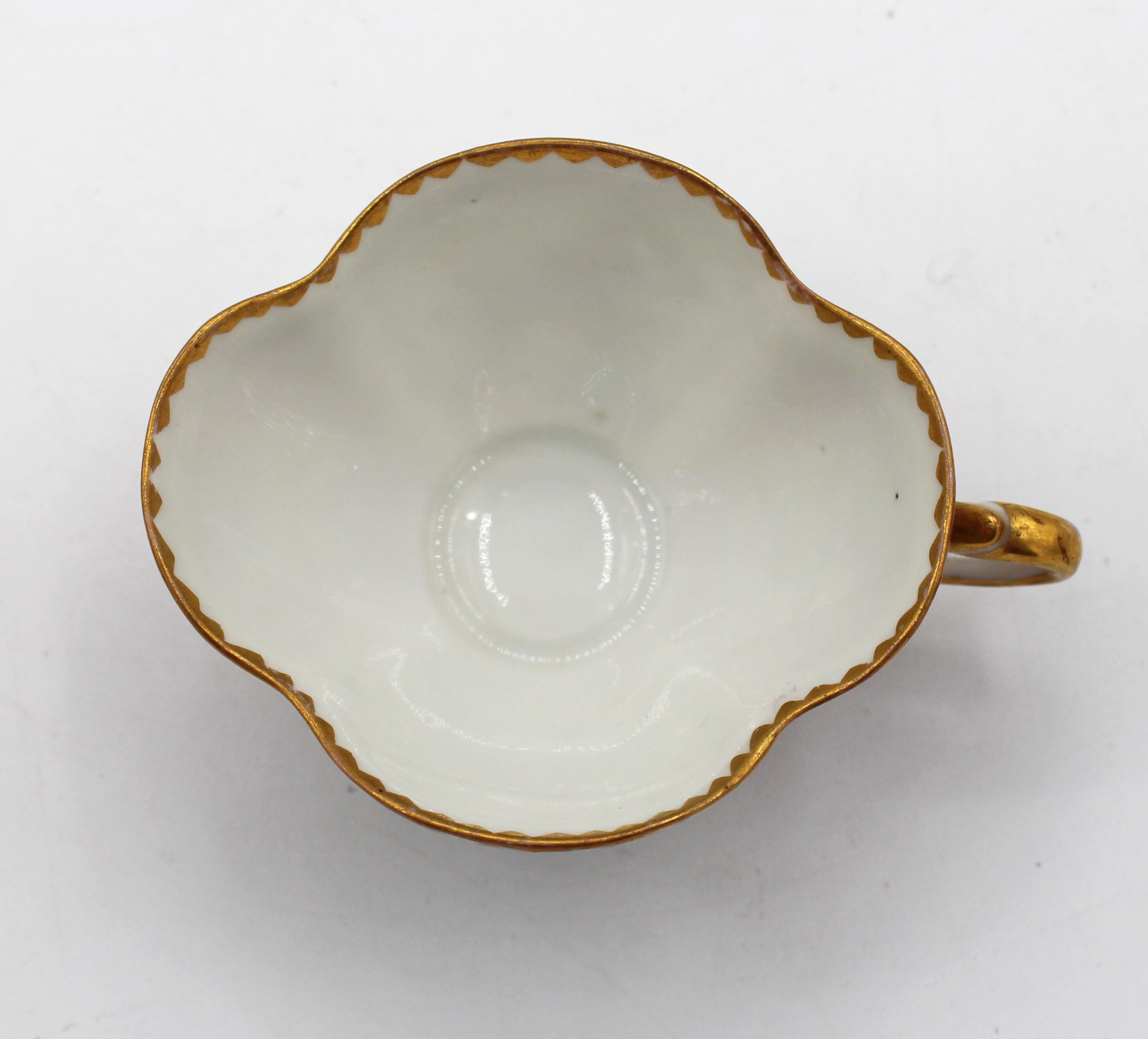 Circa 1888-1916 Richard Klemm, Dresden Quatrefoil Demitasse Cups & Saucers en vente 2