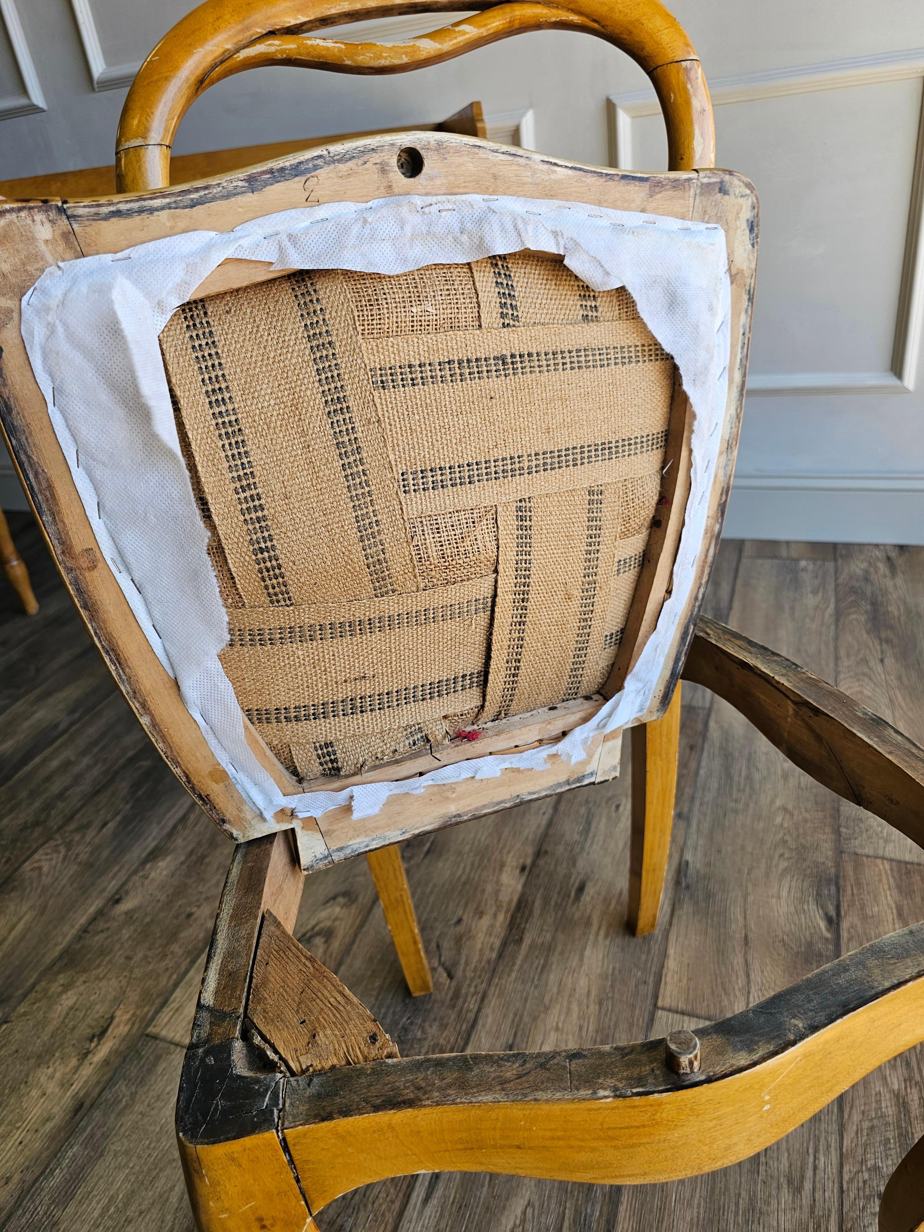 Circa 1888 Antique Swedish Writing Desk in Birch with Matching Ballon Back Chair 1