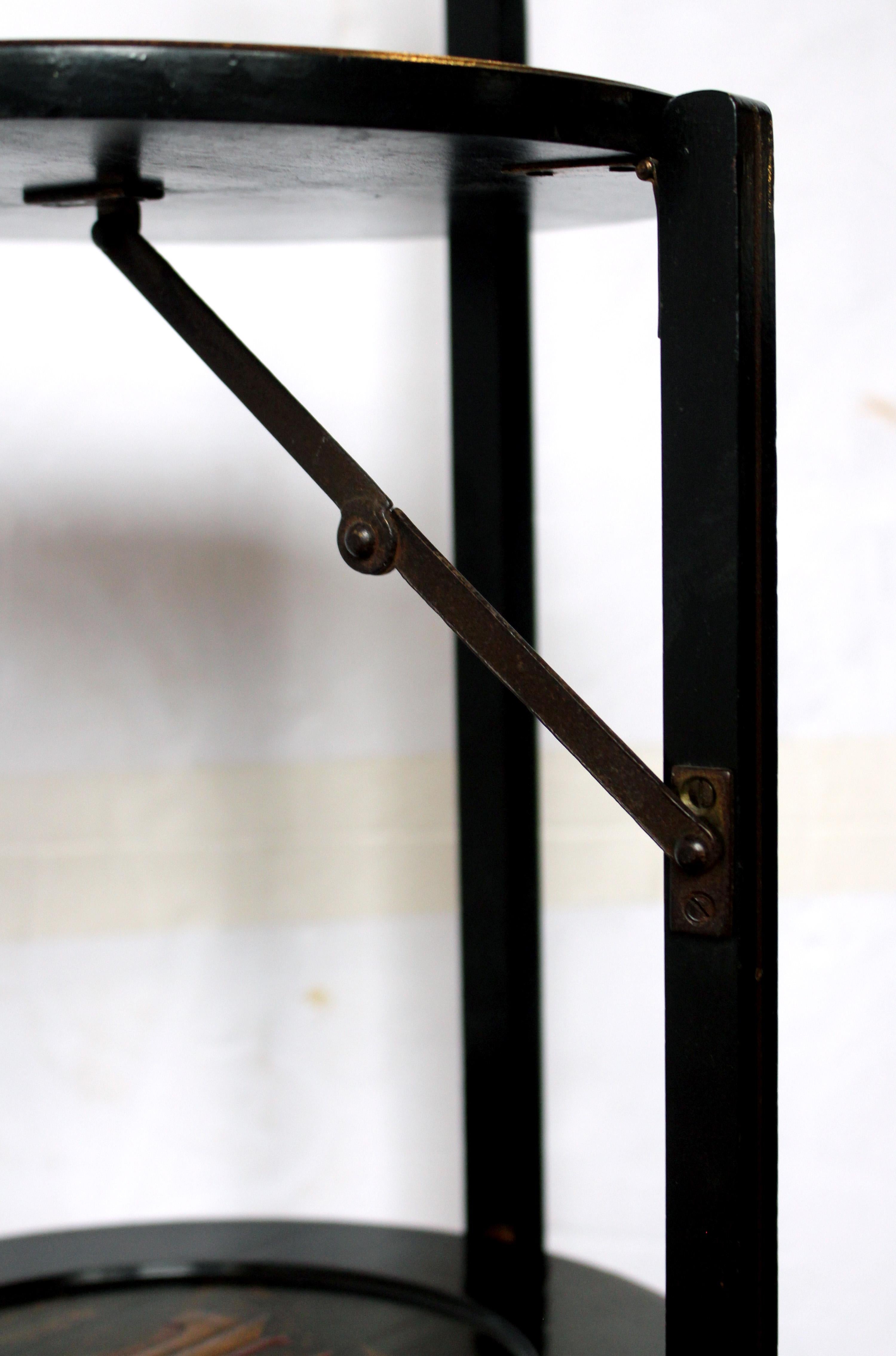Ebonized Circa 1890-1910 English Tilting Muffin Stand