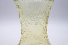 Circa 1890-1910 Likely American Hand Cut Vaseline Glass Vase