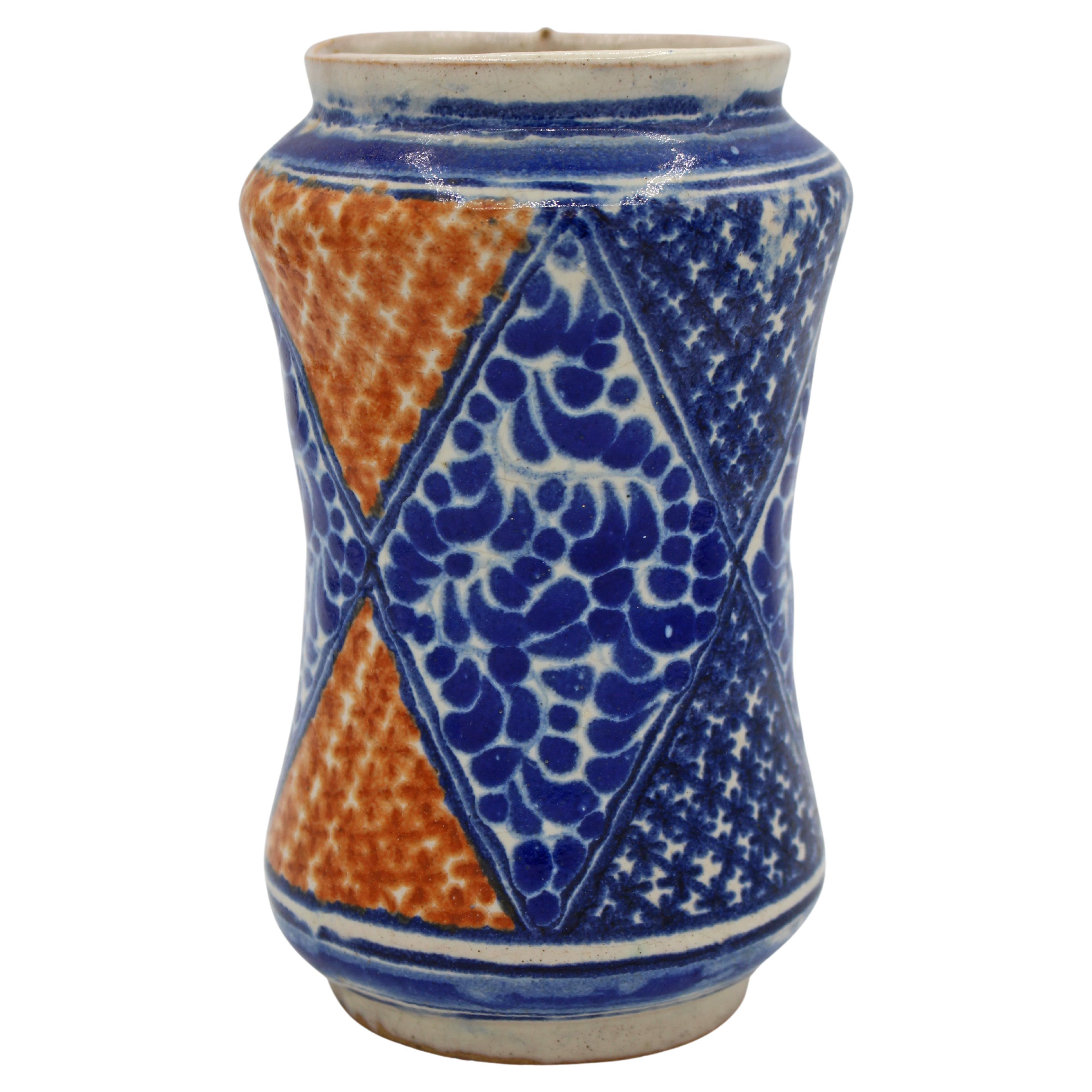 Circa 1890-1910 Uriarte Talavera Apothecary Jar For Sale